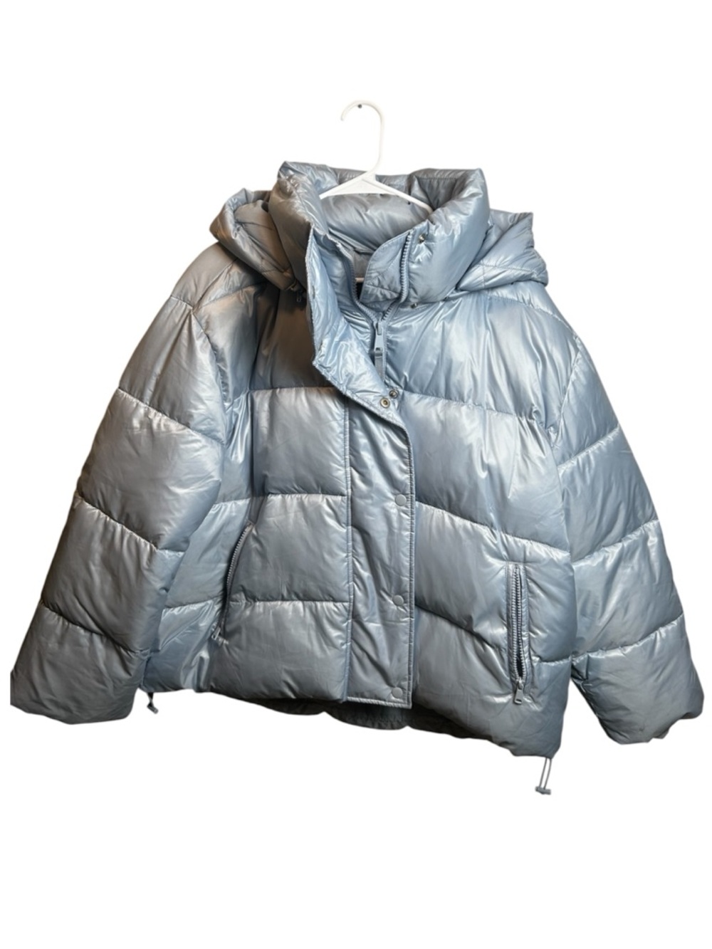 GAP Heavy Weight Ice Blue Cropped Puffer Jacket Size XL